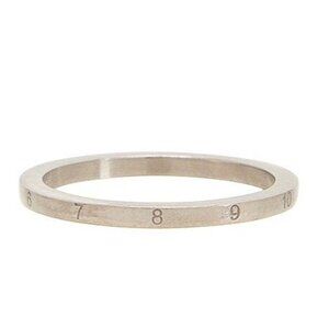 MAISON MARGIELA Ring in Palladio Medium Womens Slim Icon Silver Number Logo